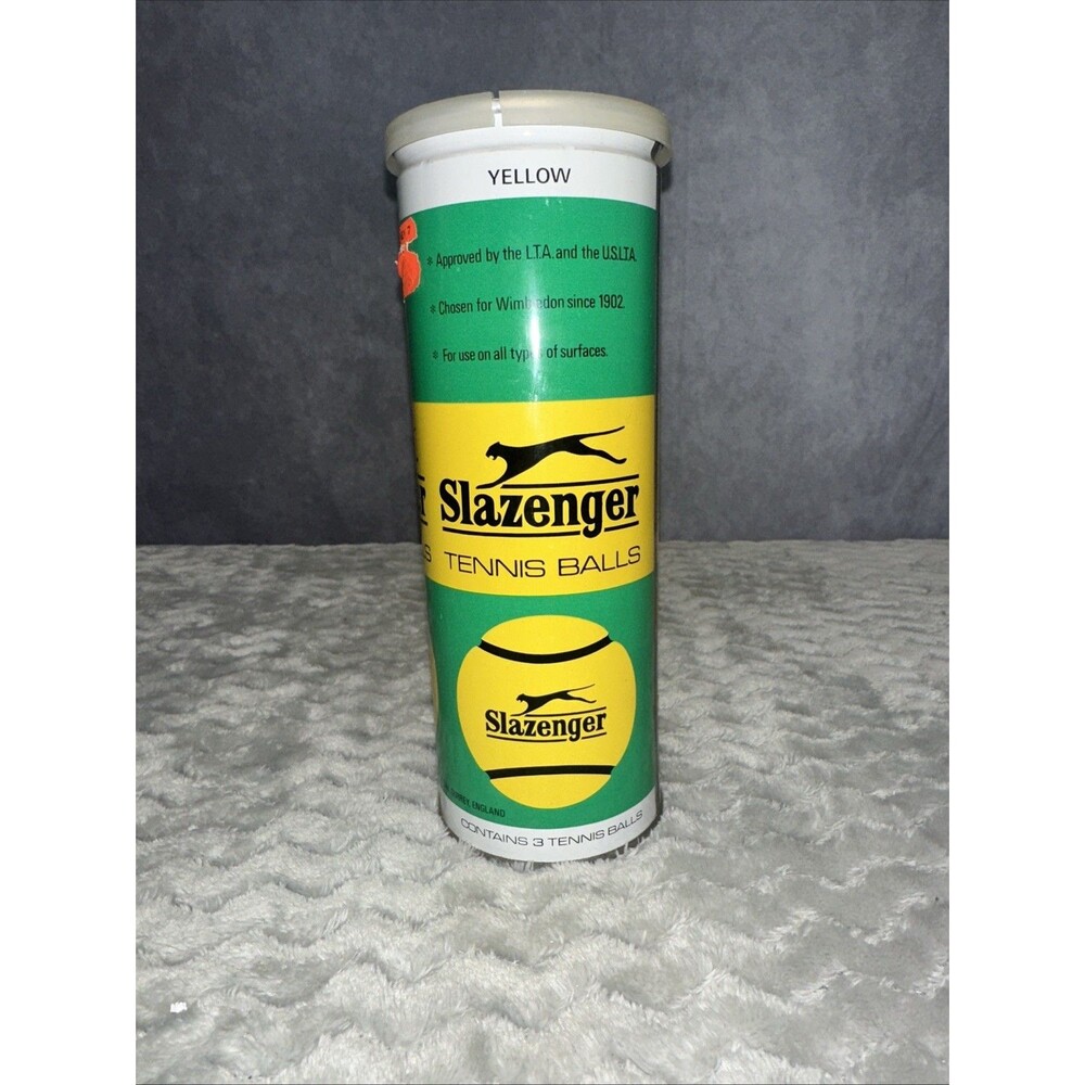Vintage Slazenger 3 Ball Can Tennis Balls Surrey, England Seal Broken See Pics